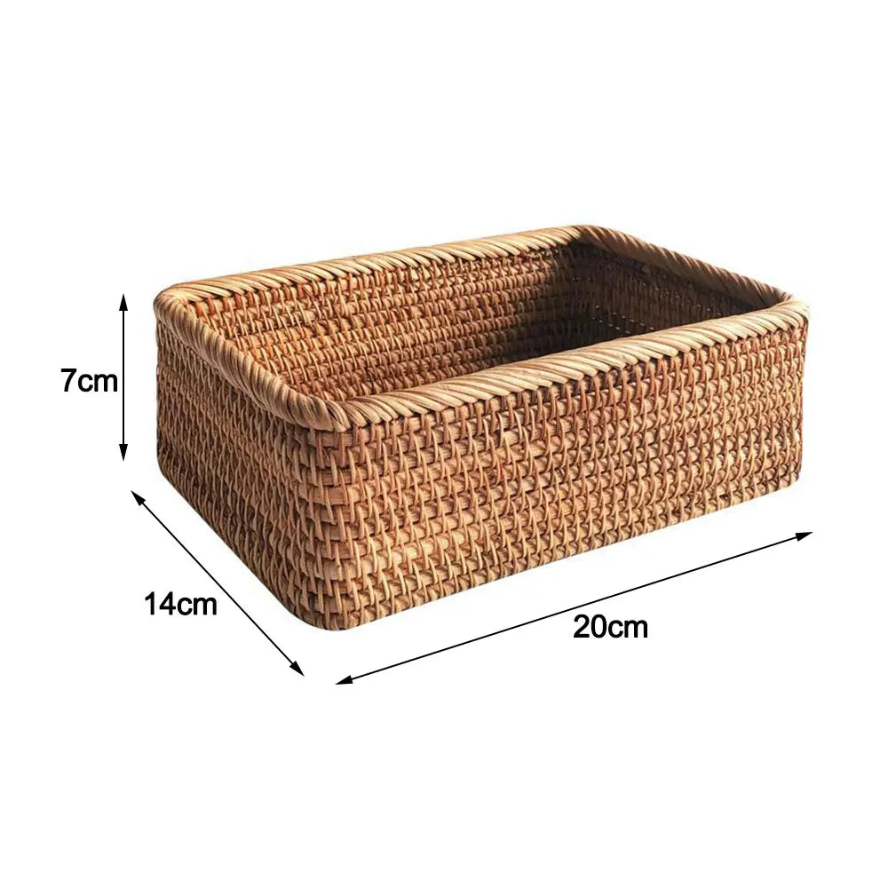 Hand-Woven Rattan Storage Basket