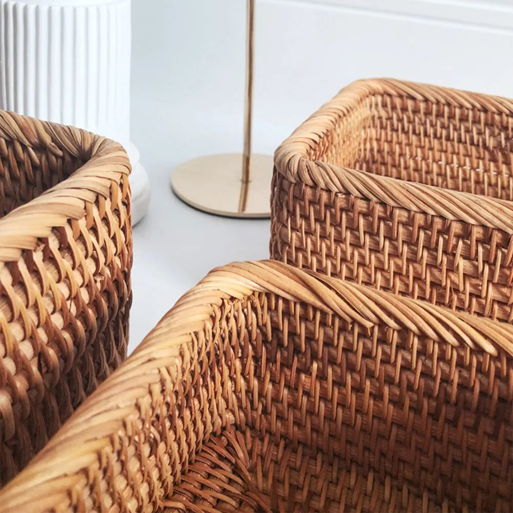Hand-Woven Rattan Storage Basket