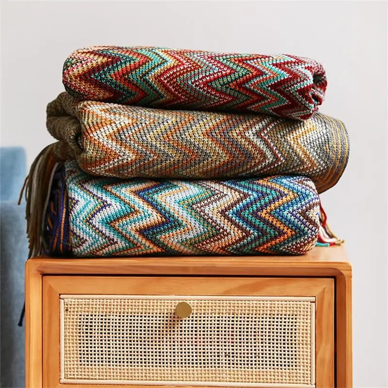 Acryl Hand Knitted Blanket