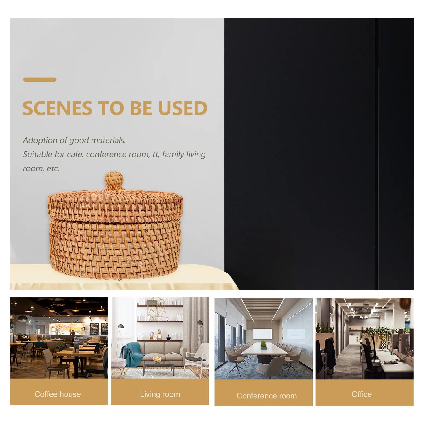 Handwoven Rattan Storage Basket