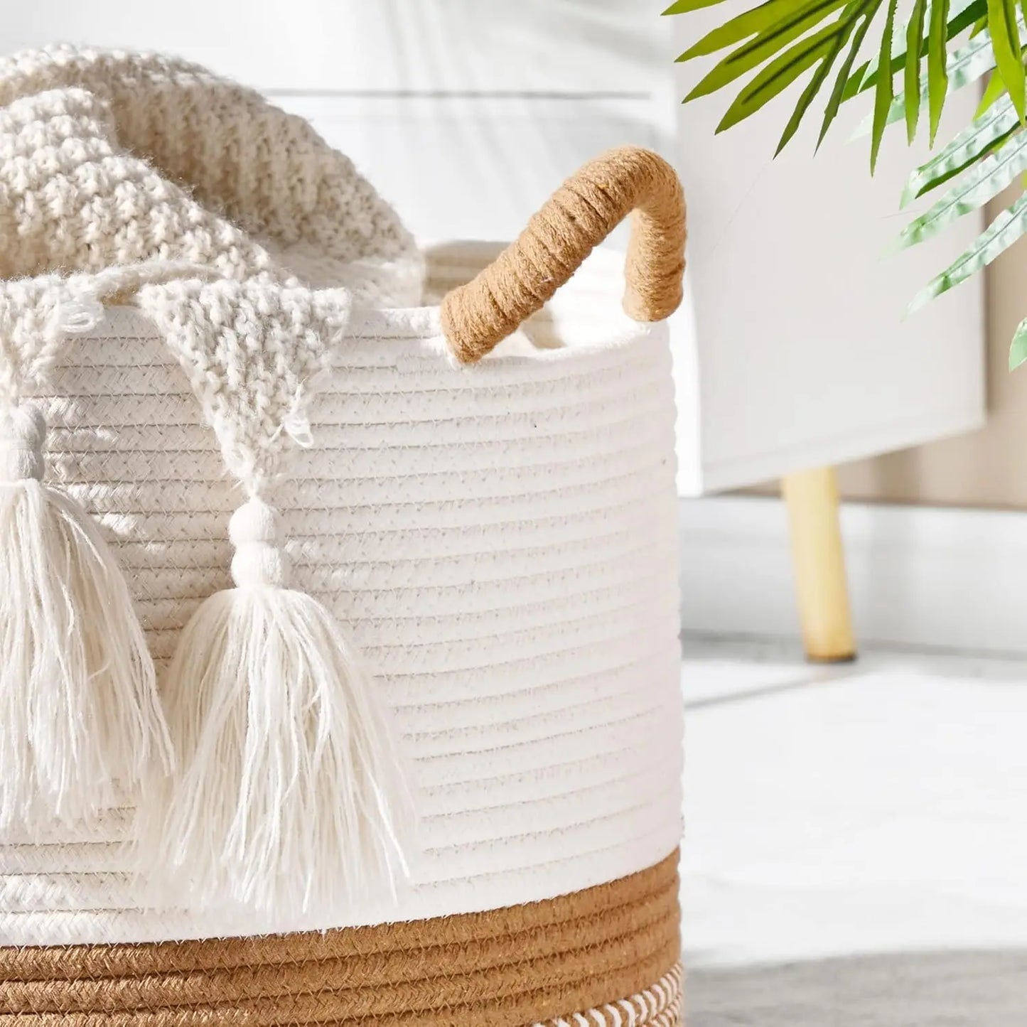 Woven Cotton Rope Storage Basket