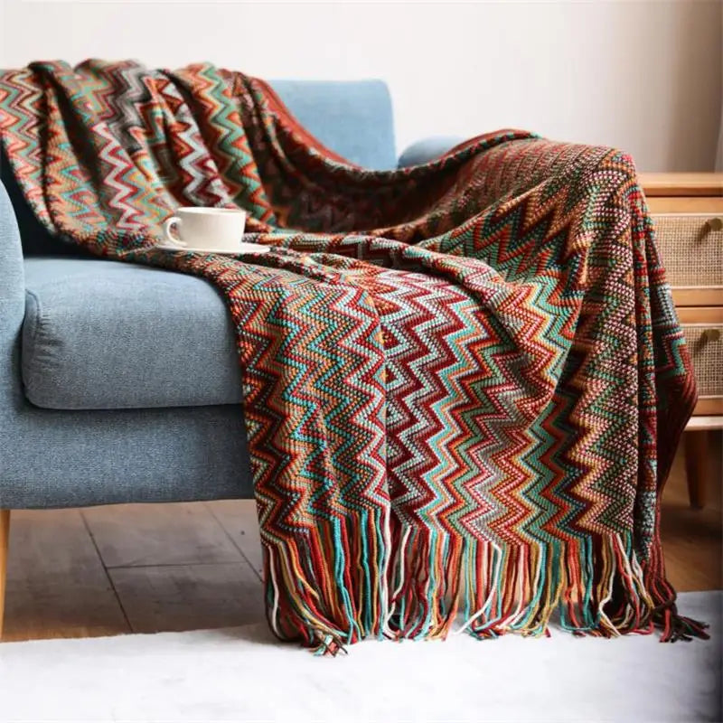 Acryl Hand Knitted Blanket