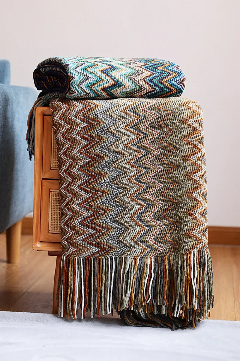 Acryl Hand Knitted Blanket
