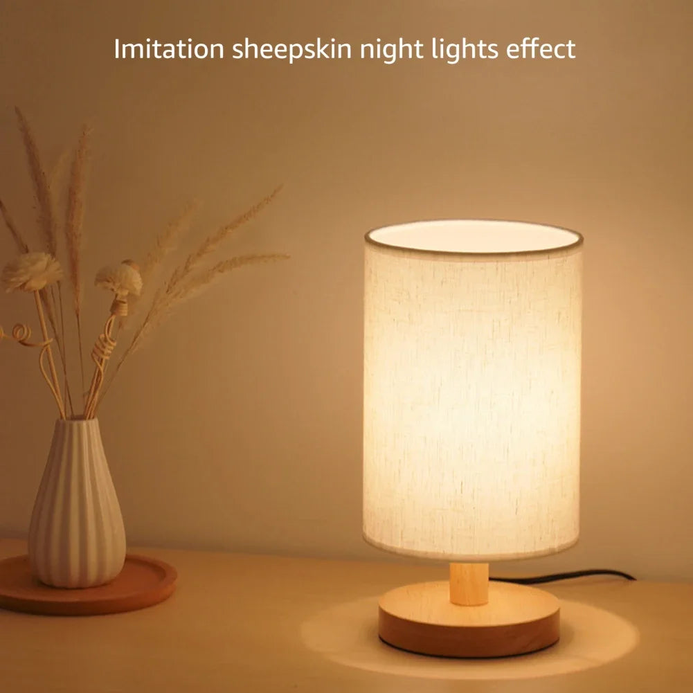 Vintage Wooden Table Lamp