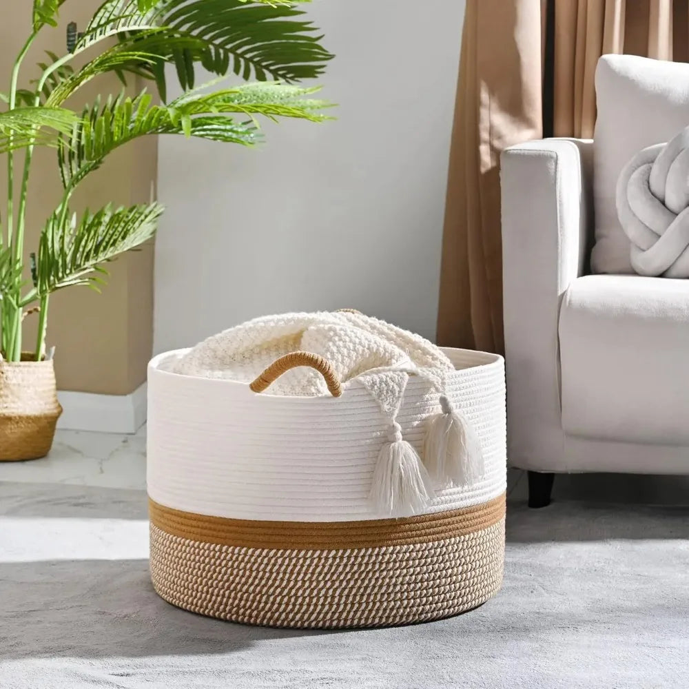 Woven Cotton Rope Storage Basket