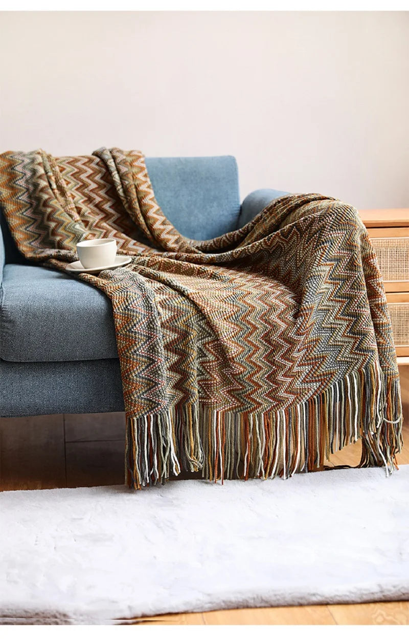 Acryl Hand Knitted Blanket