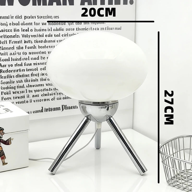 Mid-Century Glass Mushroom Table Lamp