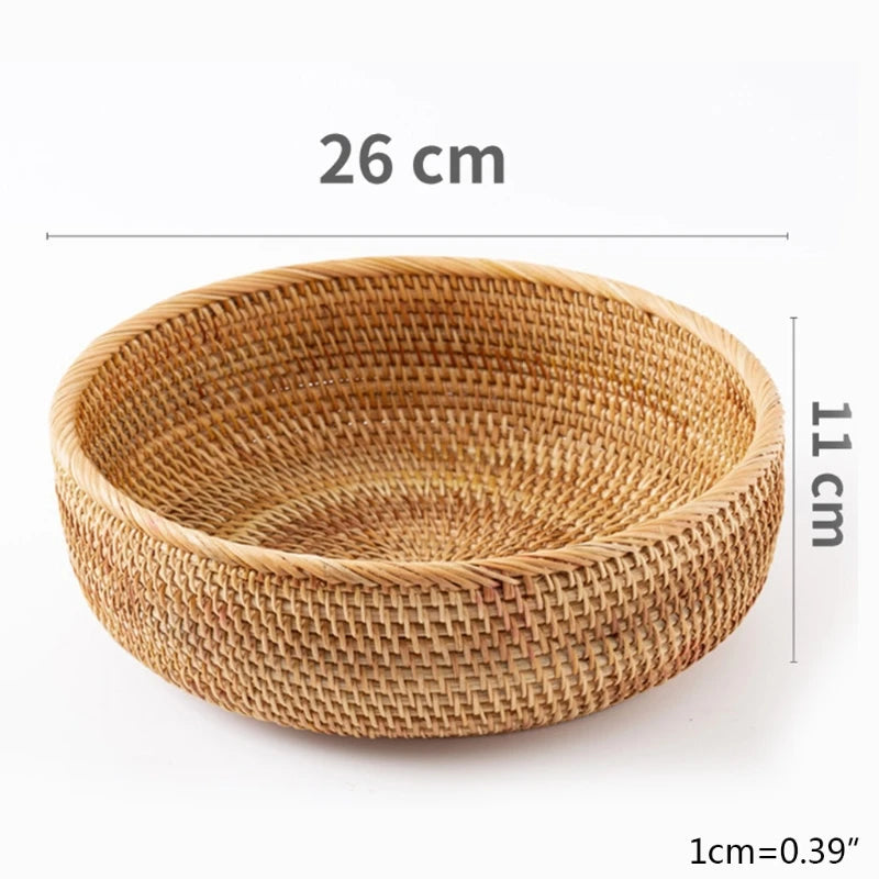 Hand-Woven Rattan Storage Basket