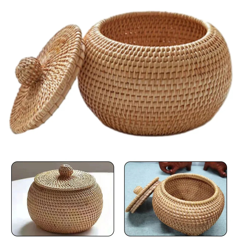 Woven Rattan Storage Basket