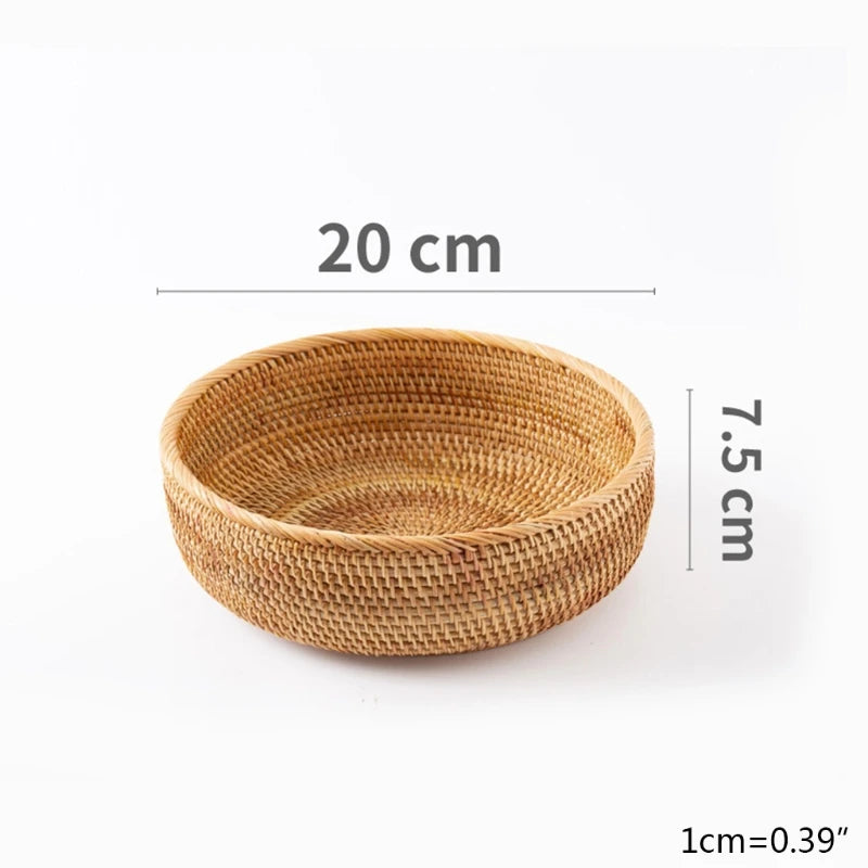 Hand-Woven Rattan Storage Basket
