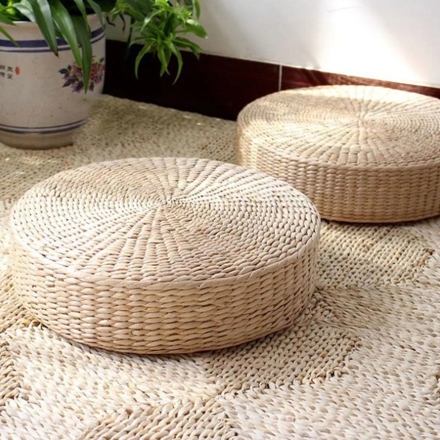 Handwoven Straw Seat Cushion