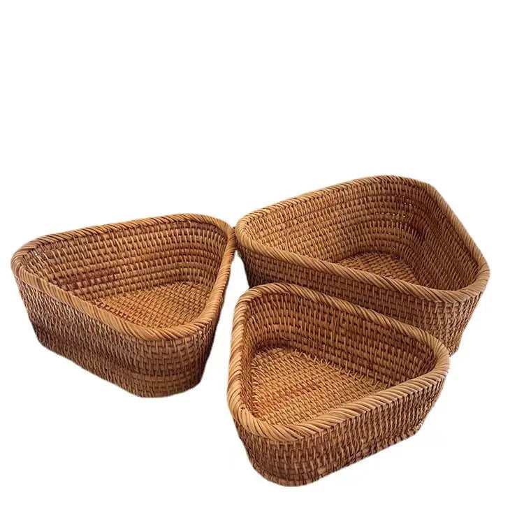 Hand-Woven Rattan Storage Basket