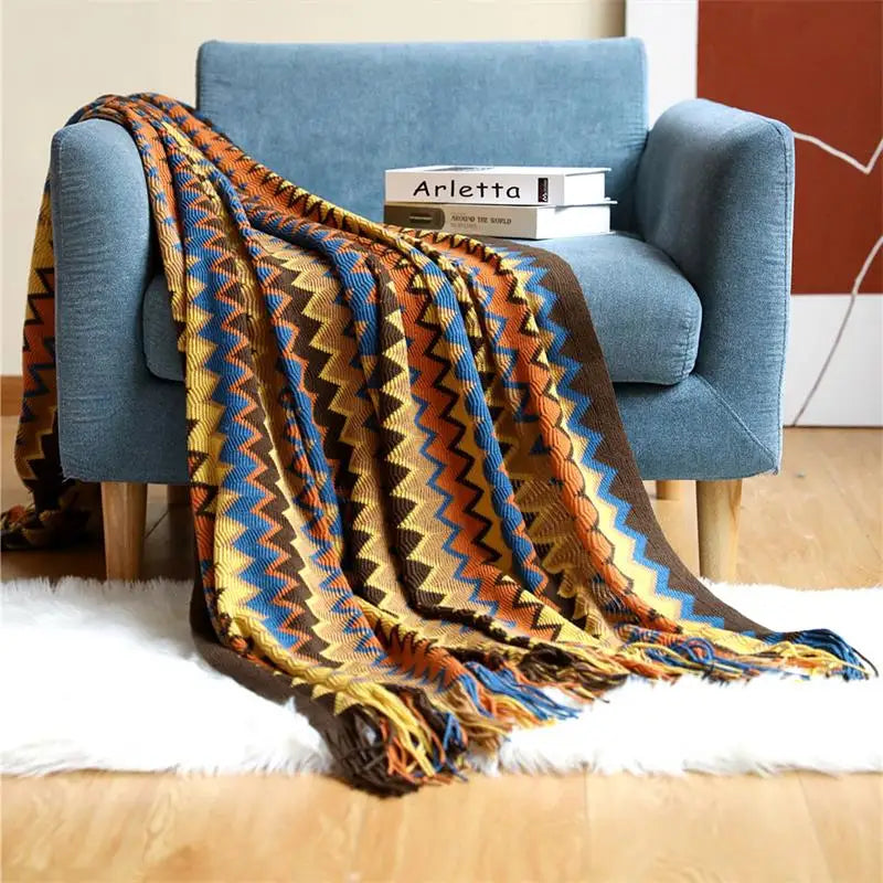 Acryl Hand Knitted Blanket