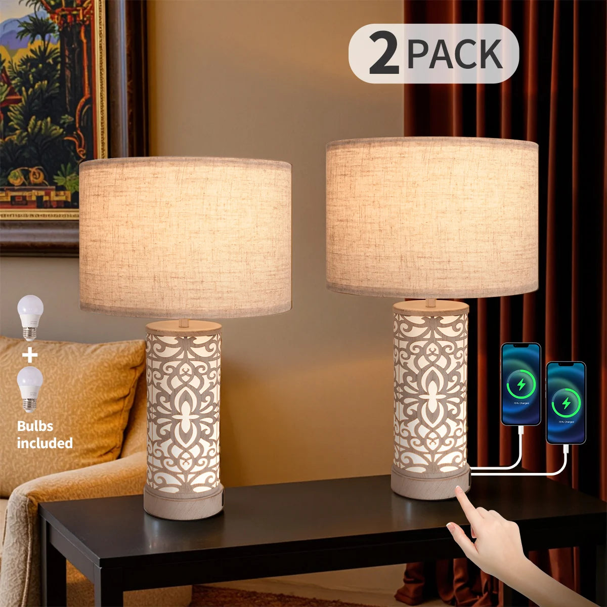 Premium Table Lamp with USB charging