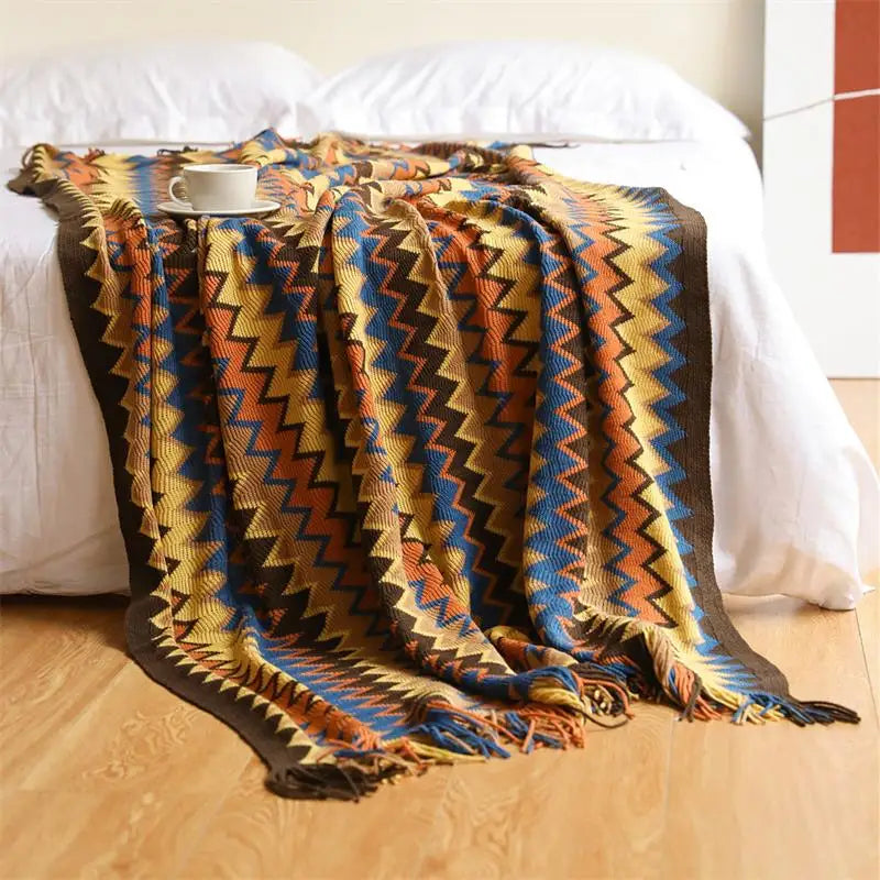 Acryl Hand Knitted Blanket