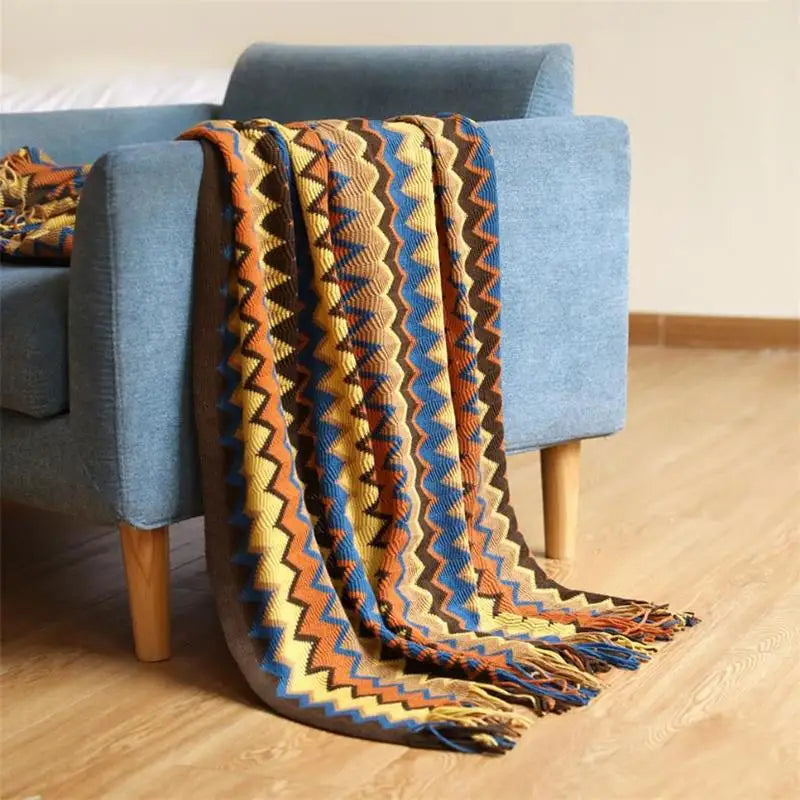 Acryl Hand Knitted Blanket
