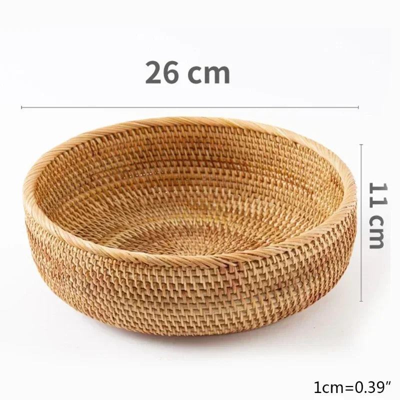 Hand-Woven Rattan Storage Basket