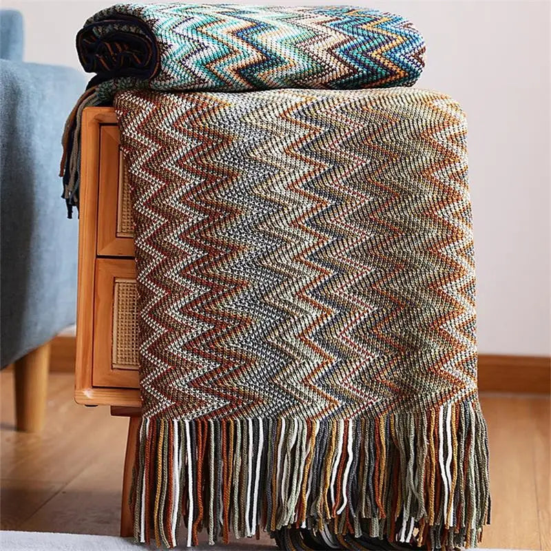 Acryl Hand Knitted Blanket
