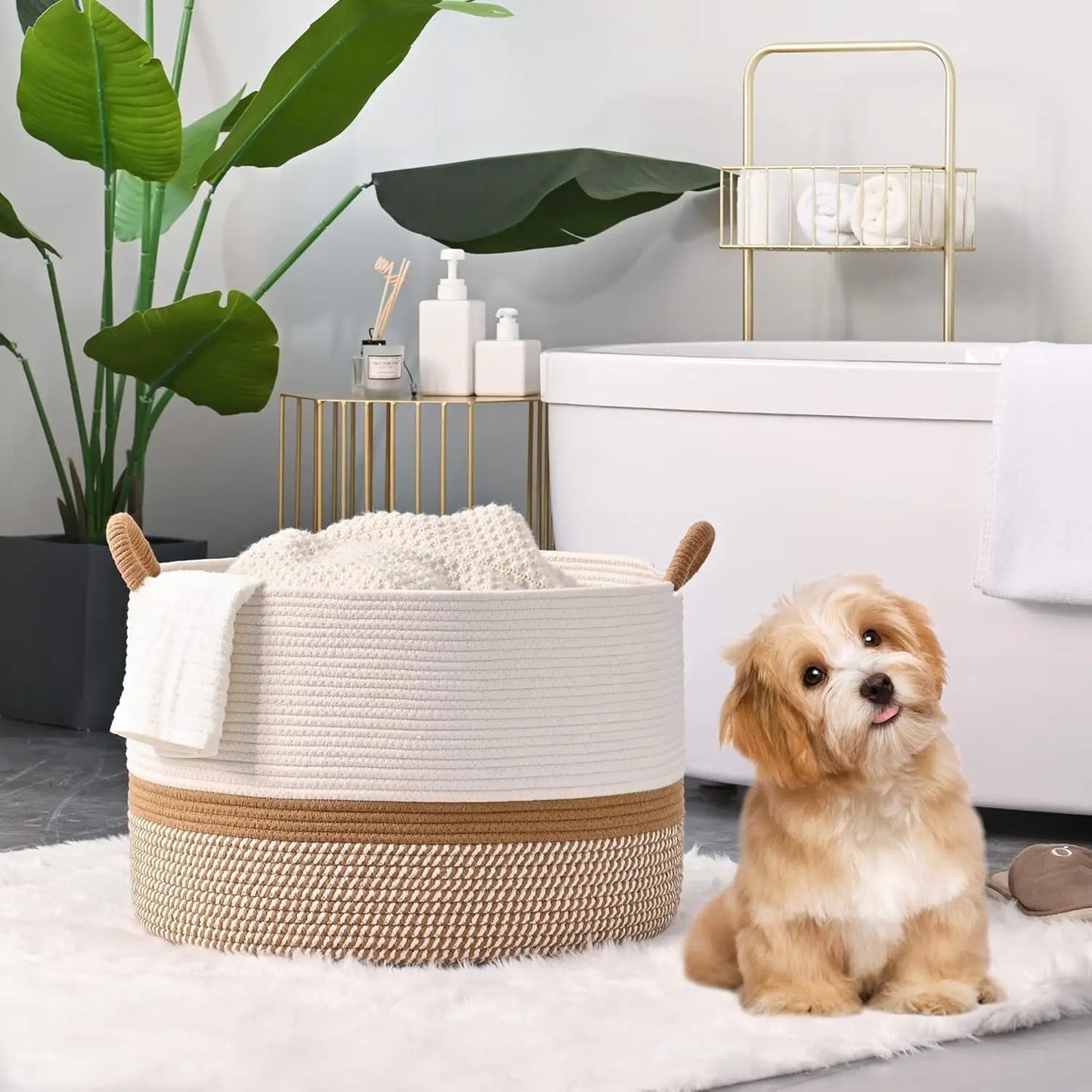 Woven Cotton Rope Storage Basket