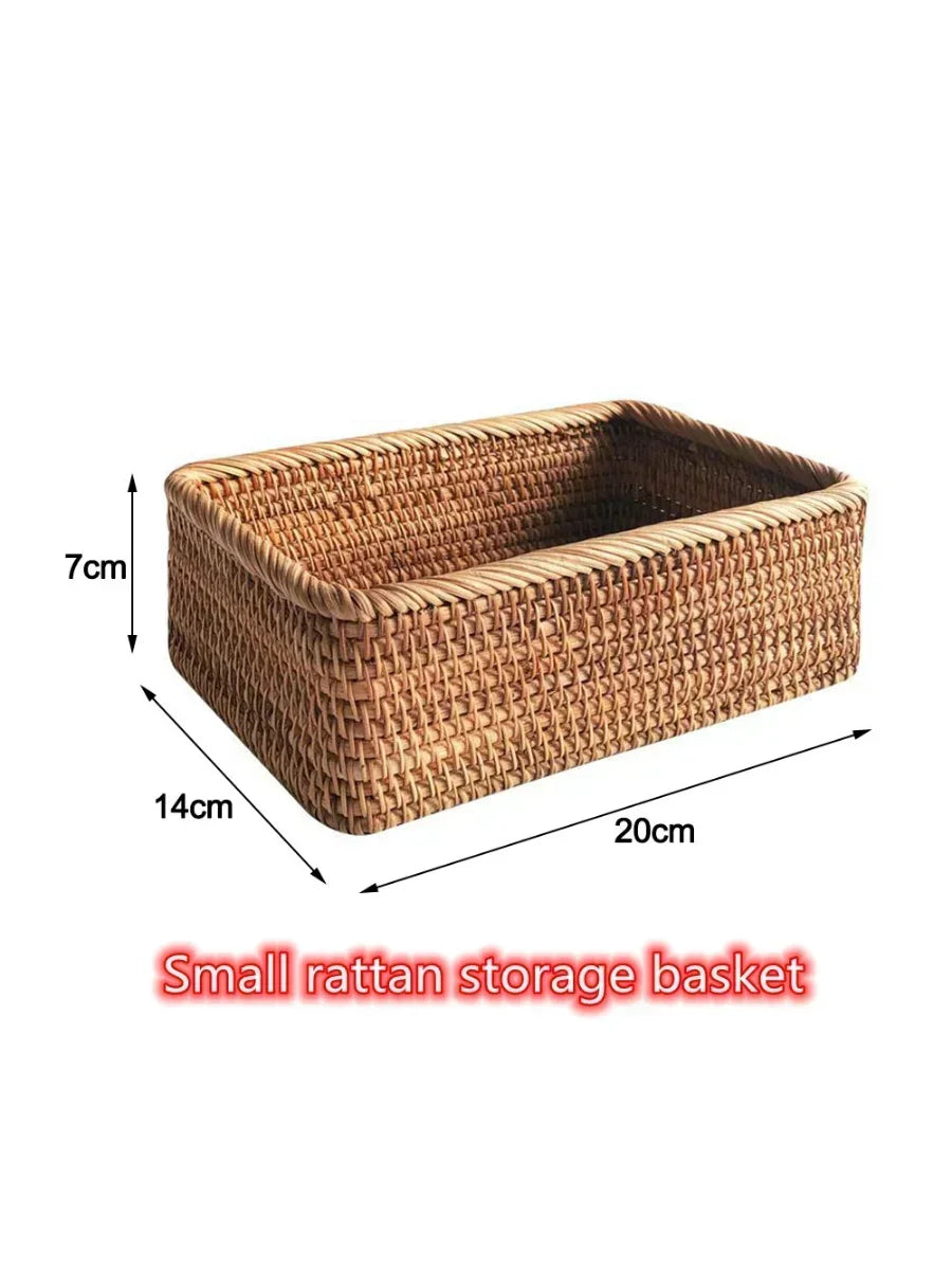 Hand-Woven Rattan Storage Basket