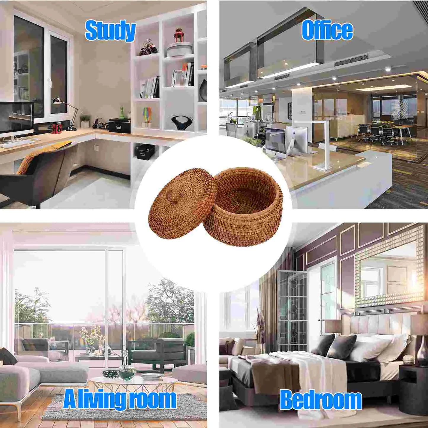 Handwoven Rattan Storage Basket