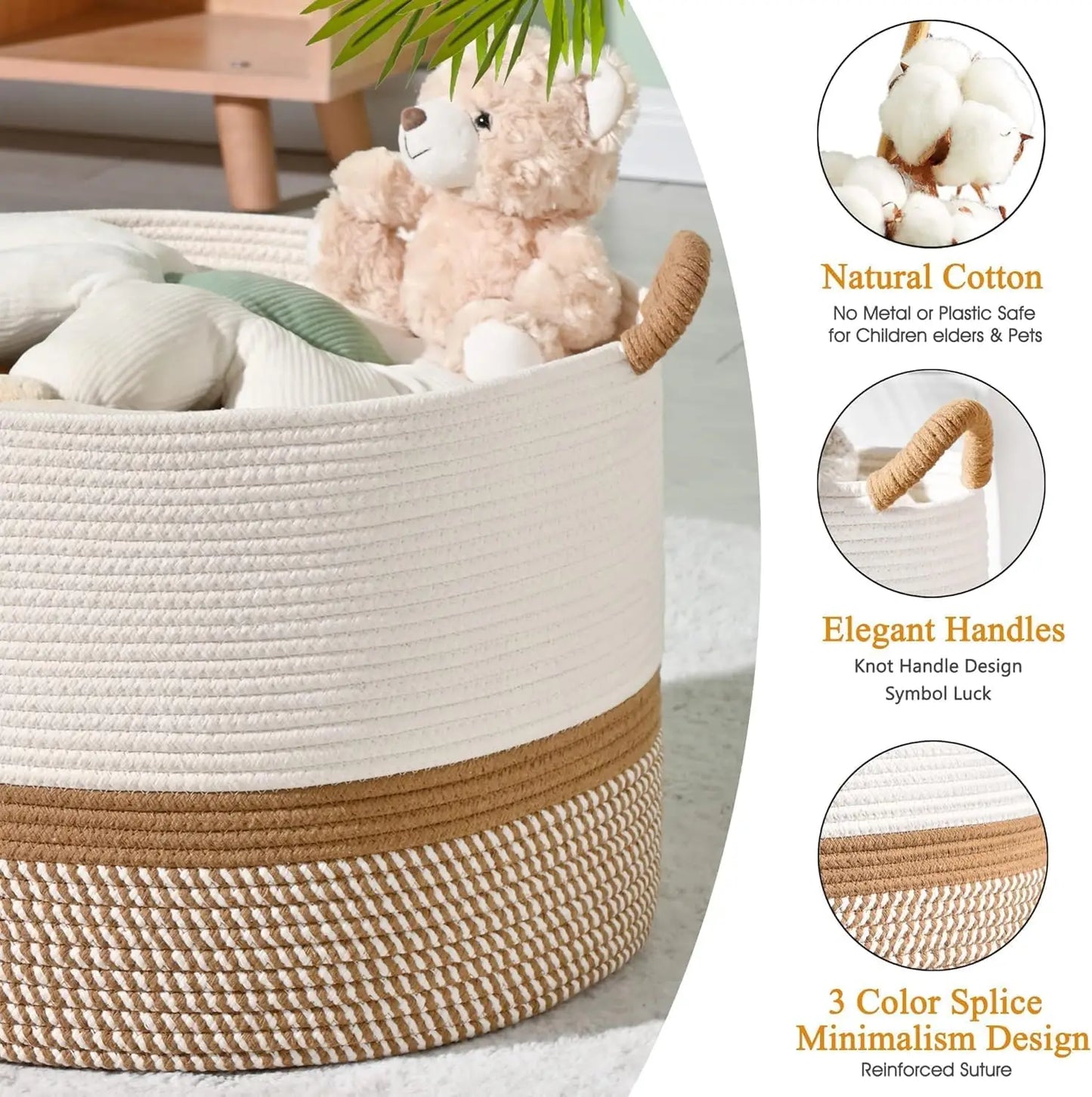 Woven Cotton Rope Storage Basket