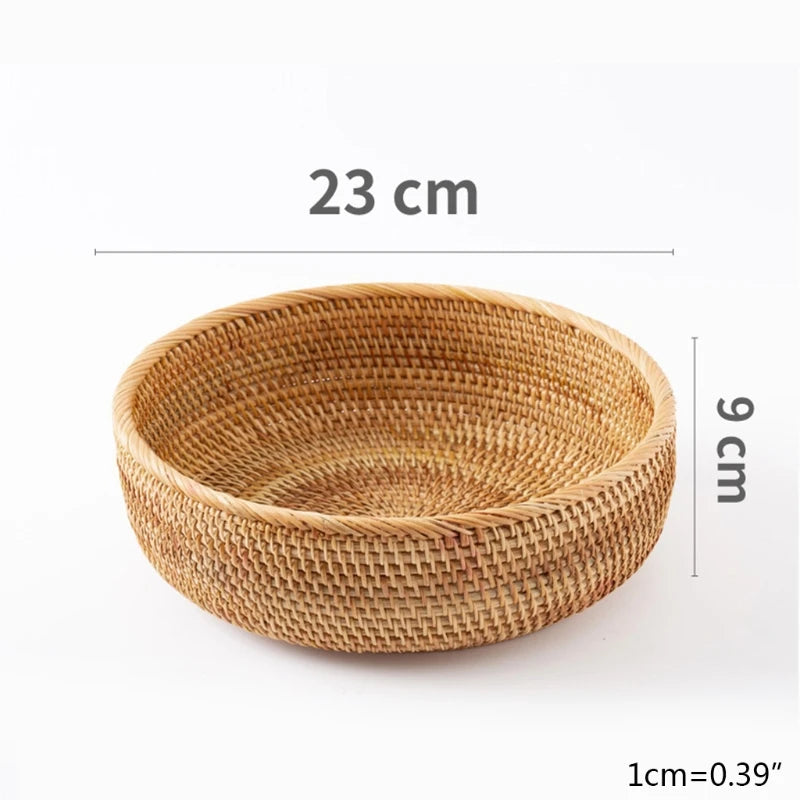 Hand-Woven Rattan Storage Basket