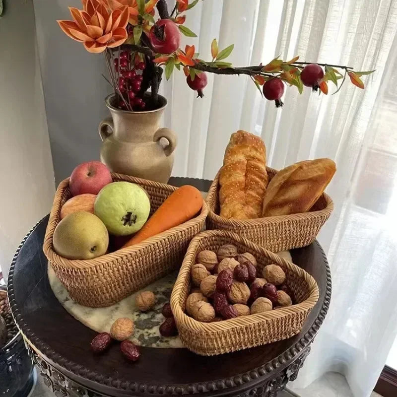 Hand-Woven Rattan Storage Basket