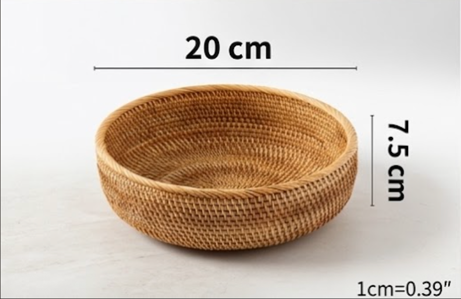 Hand-Woven Rattan Storage Basket