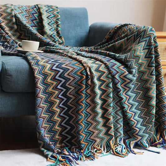 Acryl Hand Knitted Blanket