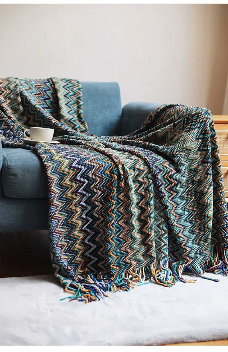 Acryl Hand Knitted Blanket