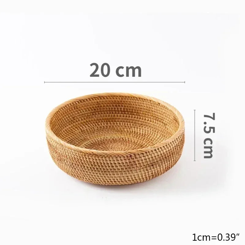 Hand-Woven Rattan Storage Basket