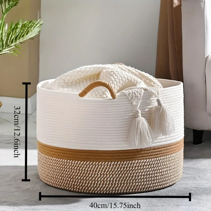 Woven Cotton Rope Storage Basket