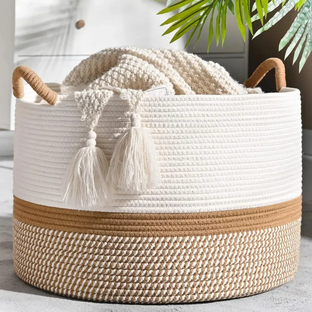 Woven Cotton Rope Storage Basket