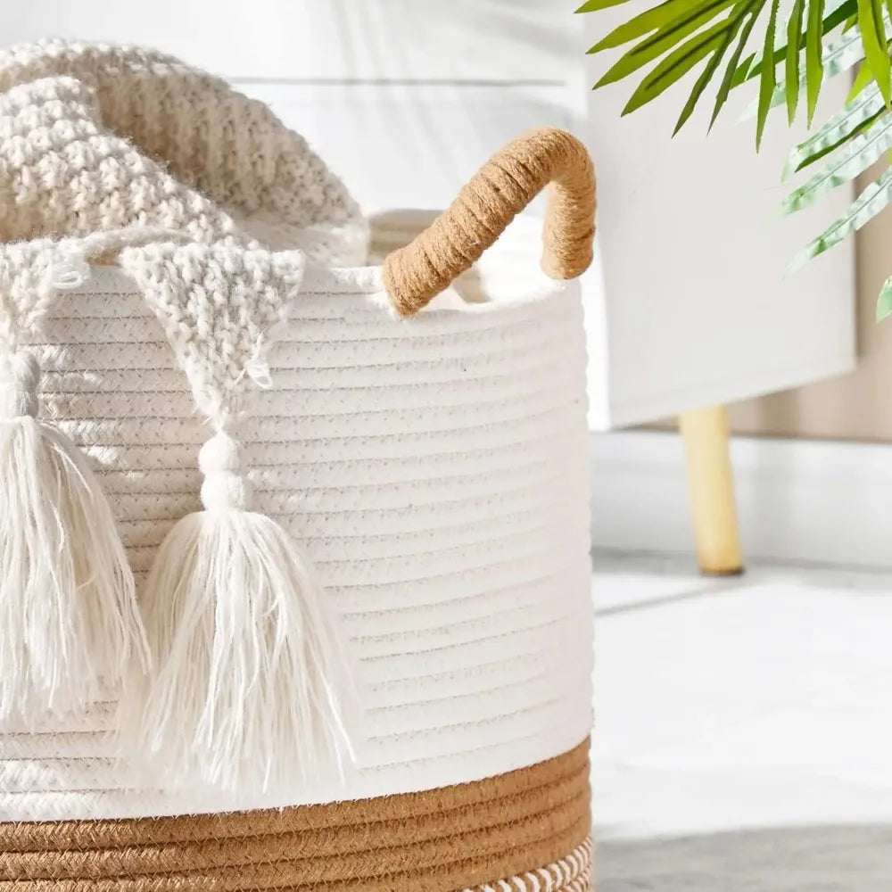 Woven Cotton Rope Storage Basket