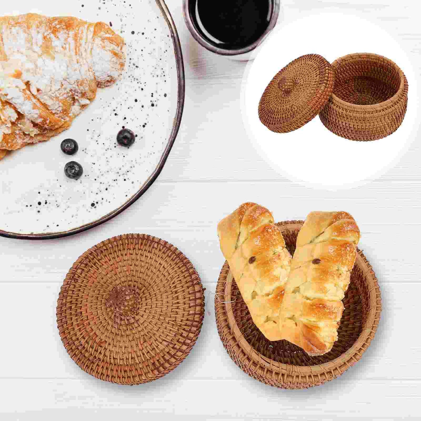 Handwoven Rattan Storage Basket