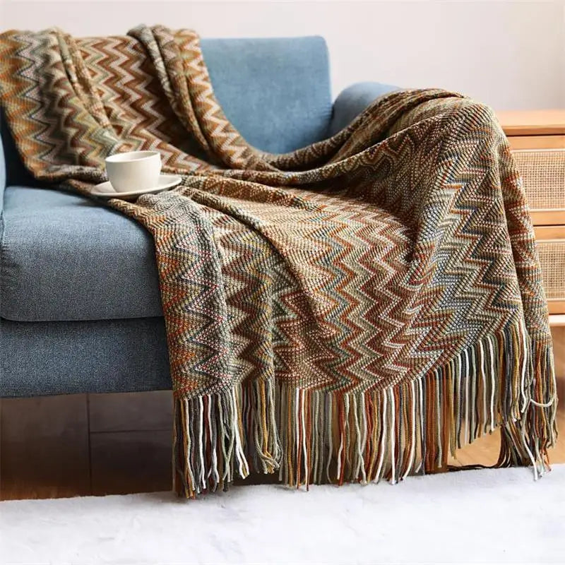 Acryl Hand Knitted Blanket